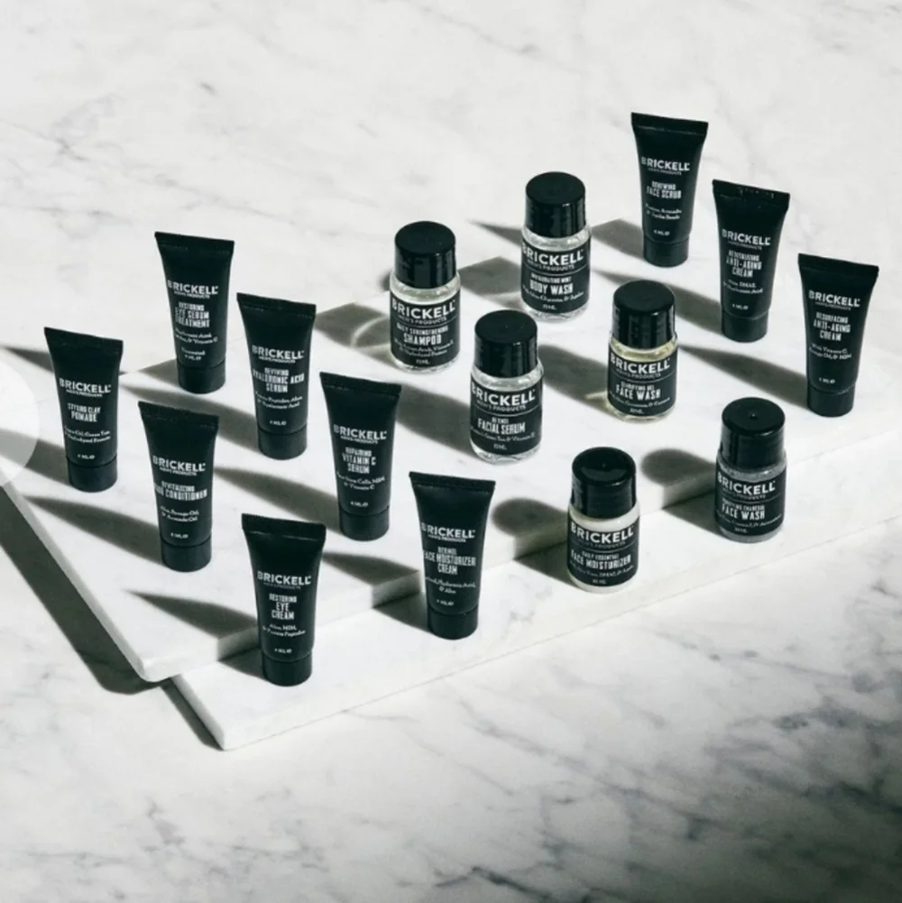 Brickell Men's 16-Piece Skincare Sample Gift Set, NIB
